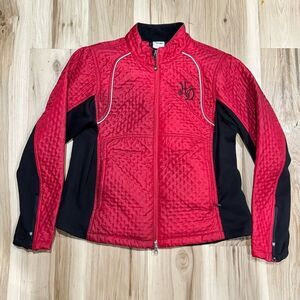 Harley Davidson Quilted Red Zip Up Motorcycle Jacket Women’s 1XL